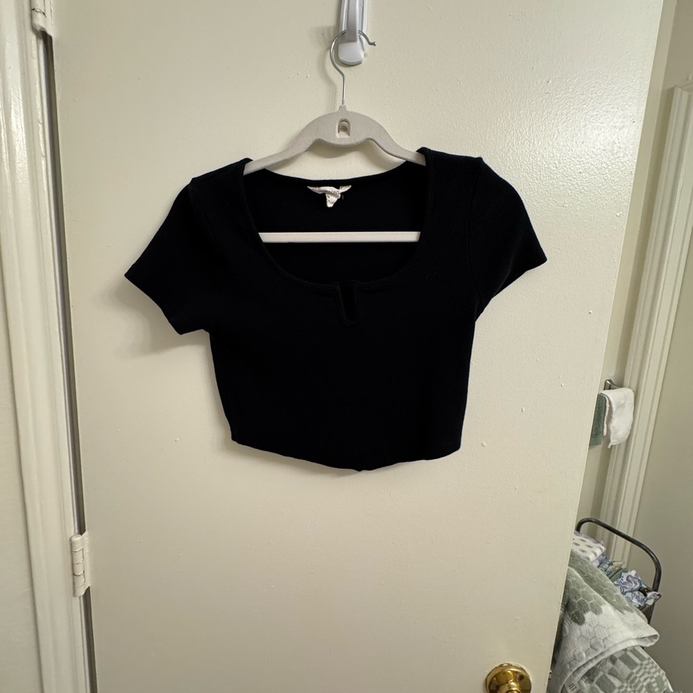 Black Short Sleeve Women's Top